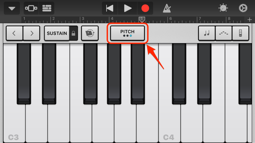 Iphone Ios版 Garageband ピッチベンドの使い方 のんびりmusic